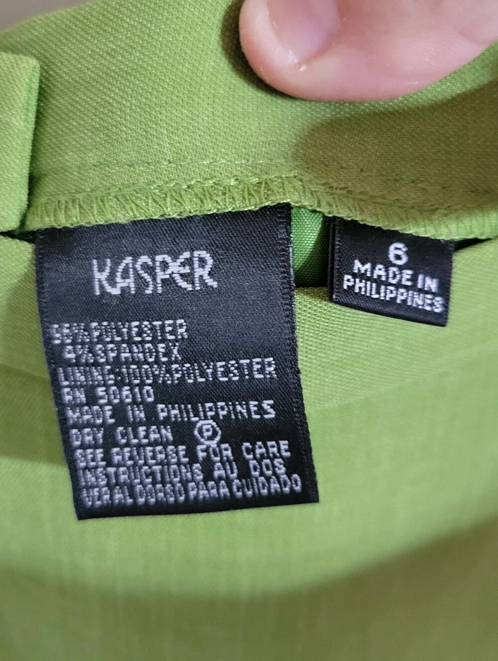 Kasper Lime Green Women's Two-Piece Skirt Suit, Size 6